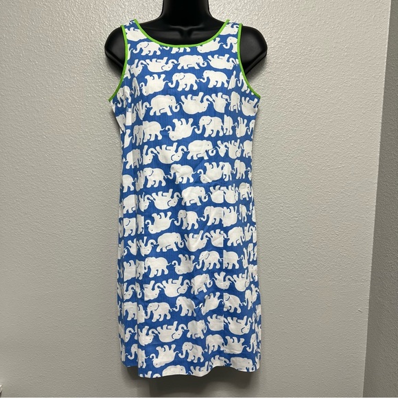 Lilly Pulitzer Womens Tusk In Sun Cathy Shift Dress Elephant Print Size 2 - Picture 1 of 14